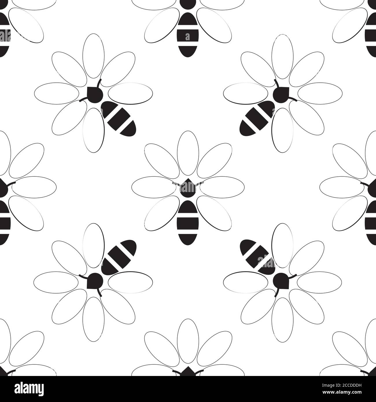 Bee and flower seamless pattern Stock Vector Image & Art - Alamy