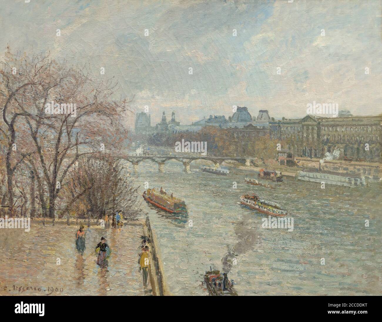 The Louvre, Afternoon, Rainy Weather, Camille Pissarro, 1900, National Gallery of Art, Washington DC, USA, North America Stock Photo