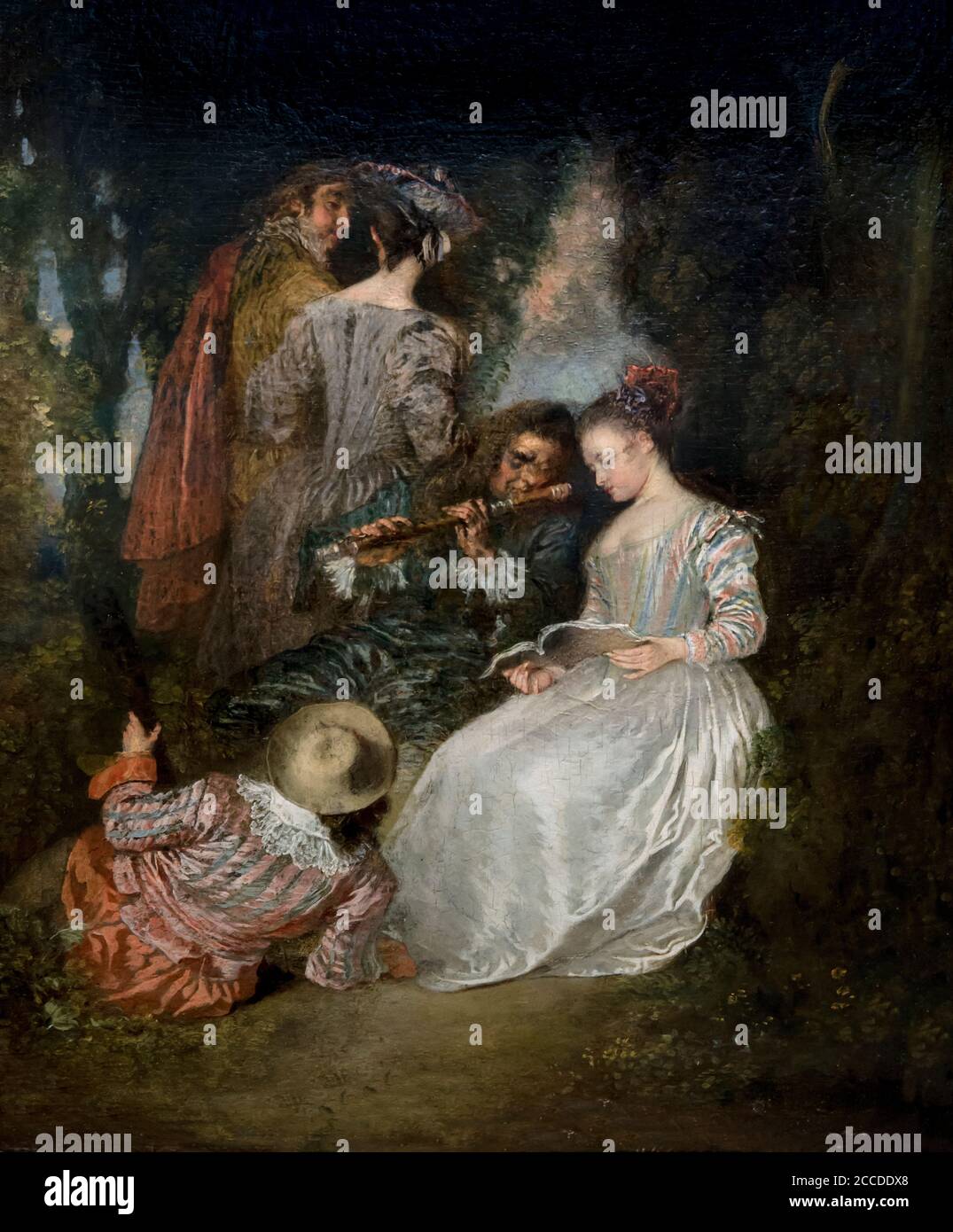 The Perfect Accord, Perfect Harmony, Antoine Watteau, 1719, Los Angeles County Museum of Art, Los Angeles, California, USA, North America Stock Photo