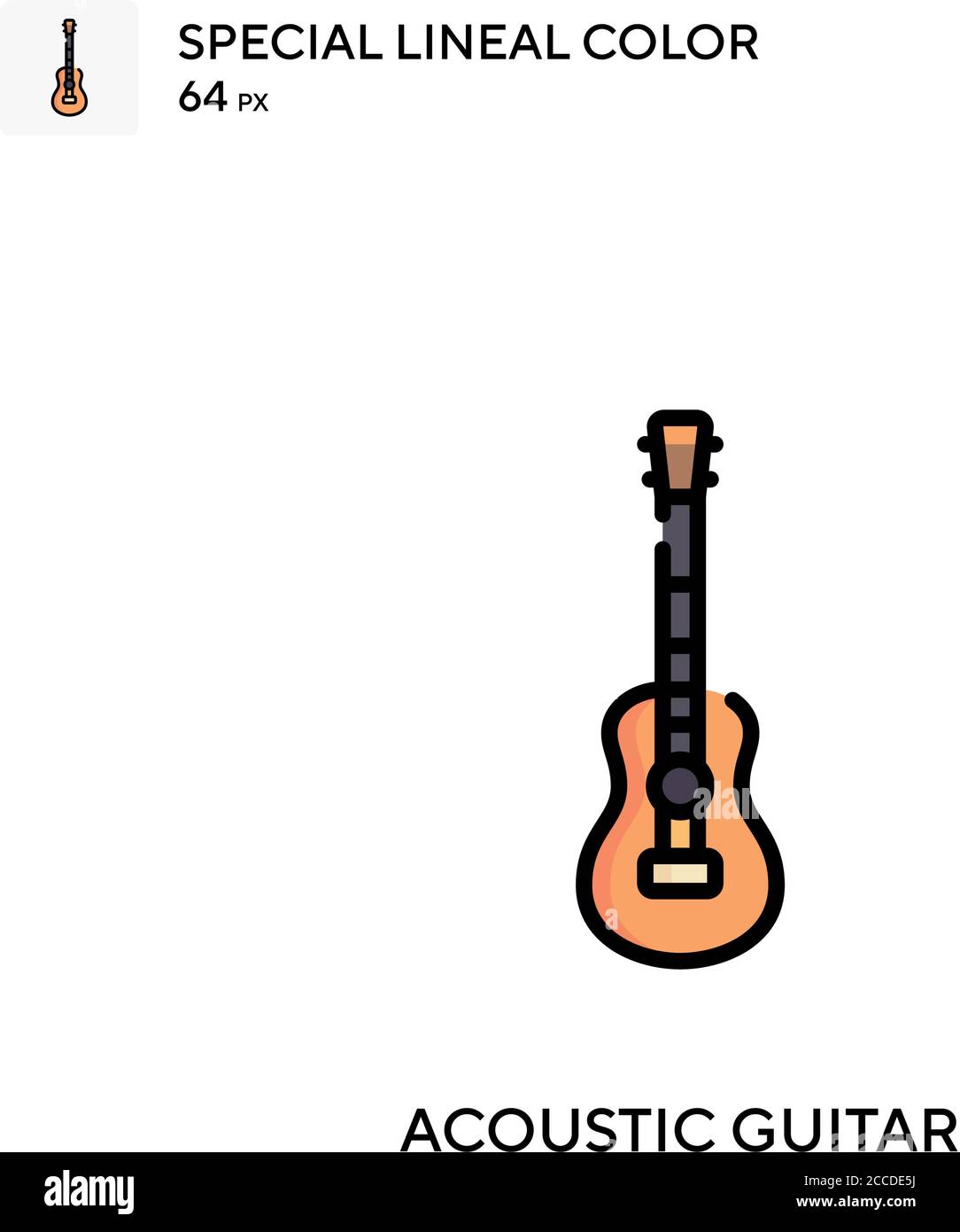 Acoustic guitar Special lineal color icon. Illustration symbol design ...