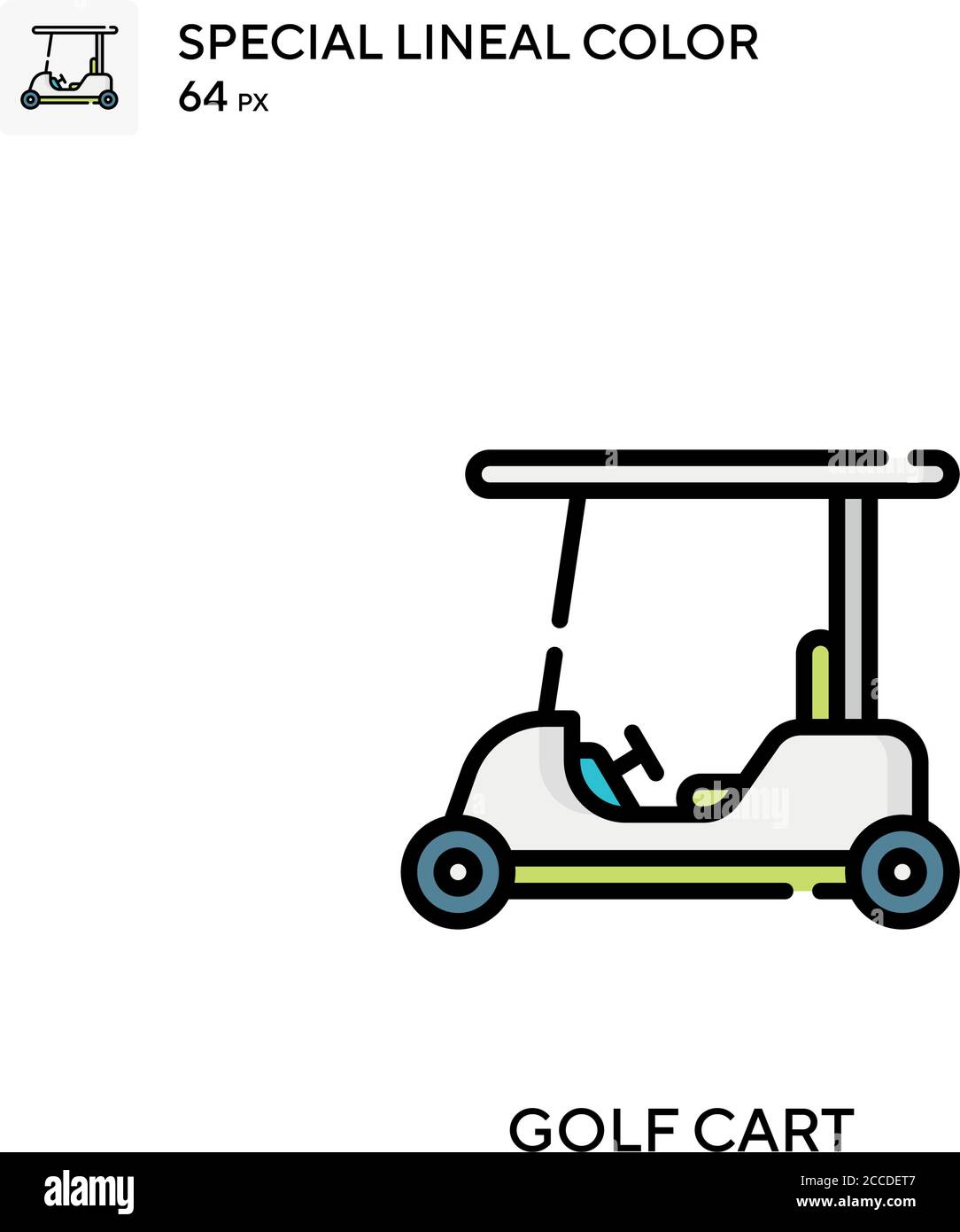 Golf cart Special lineal color icon. Illustration symbol design ...