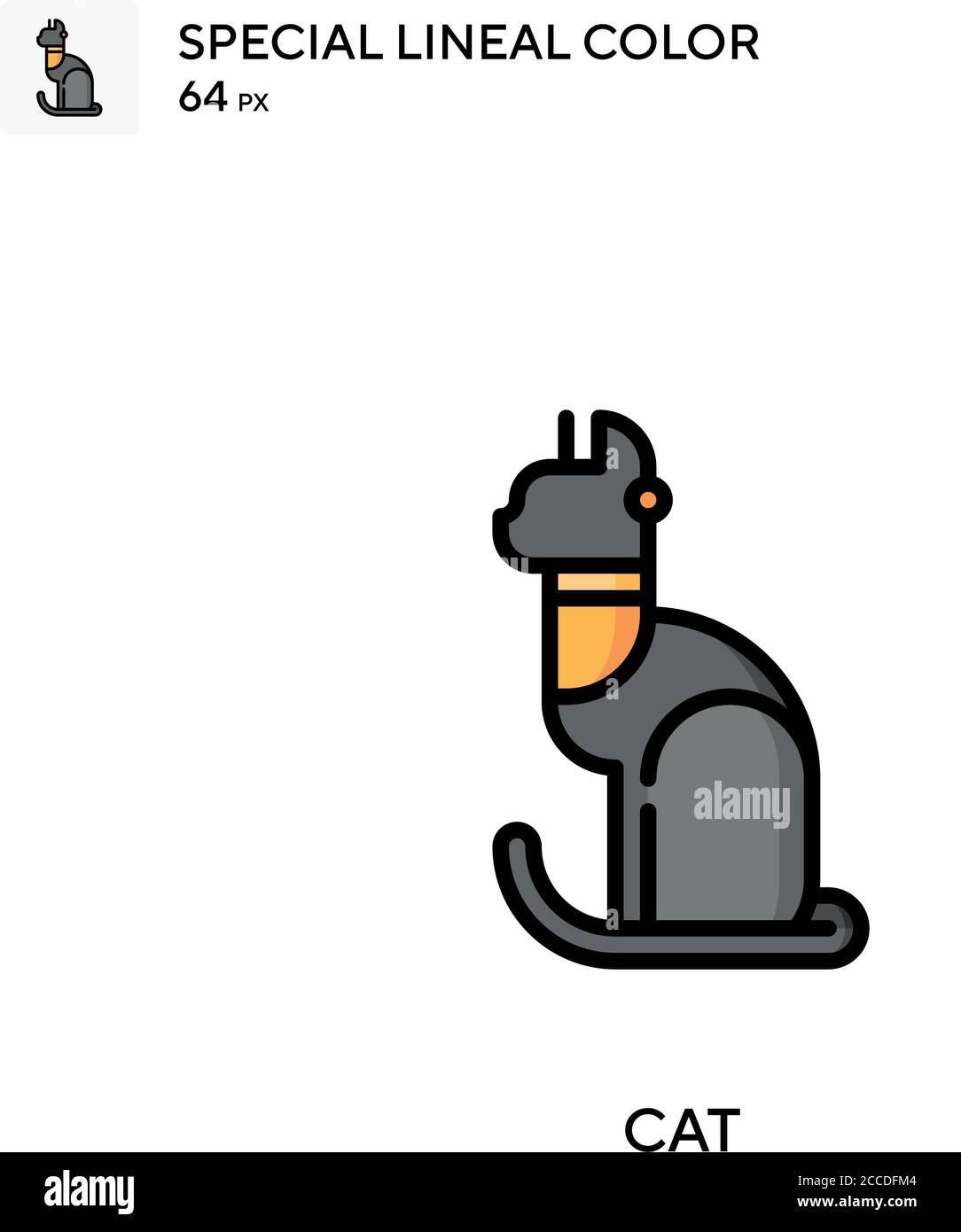 Cat Detailed Rounded Lineal color icon