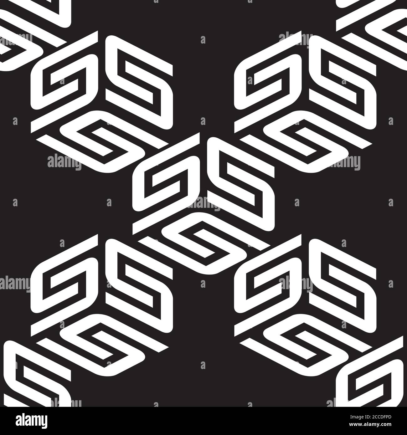 Seamless pattern with 3D letter S Stock Vector