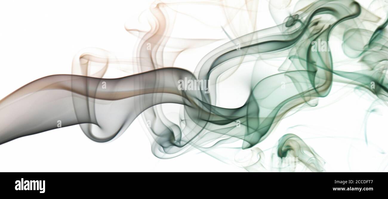 Dark green smooth abstract smoke lines on white background. Graphic design  banner Stock Photo - Alamy