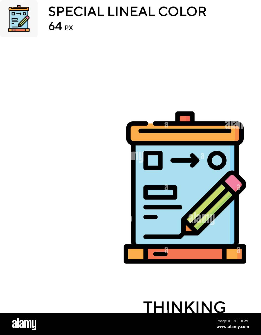 Thinking Special lineal color icon. Illustration symbol design template ...