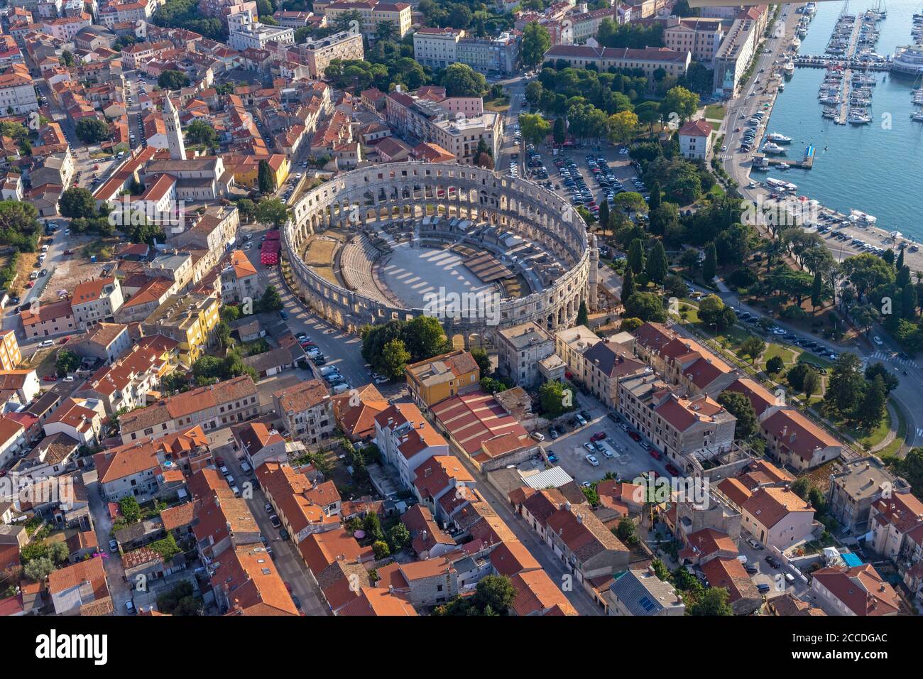 aerial photo, Arena, Pula, Istria, Croatia Stock Photo