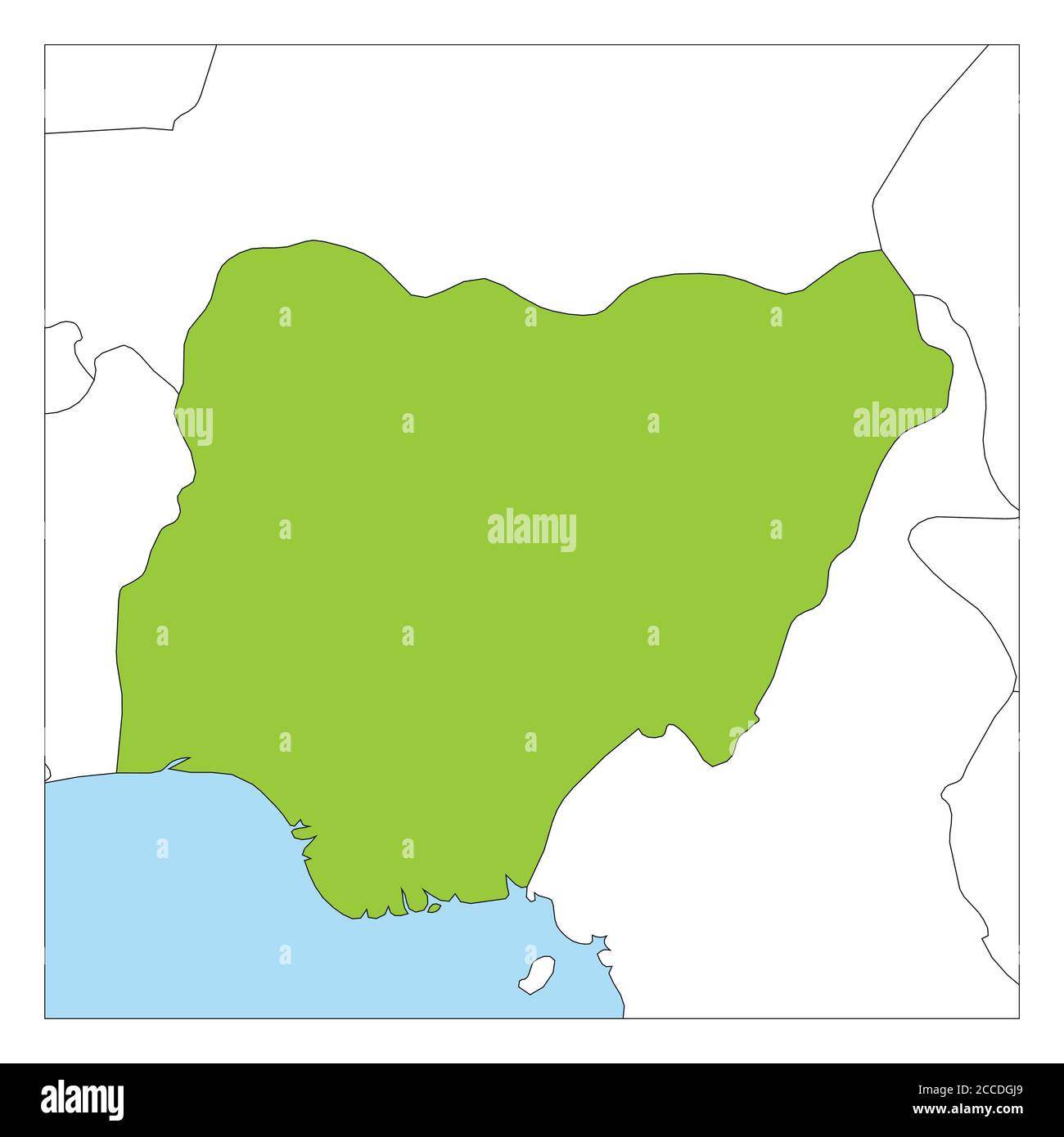 Map Of Nigeria Showing Neighbouring Countries Map Of Nigeria Green Highlighted With Neighbor Countries Stock Vector Image  & Art - Alamy