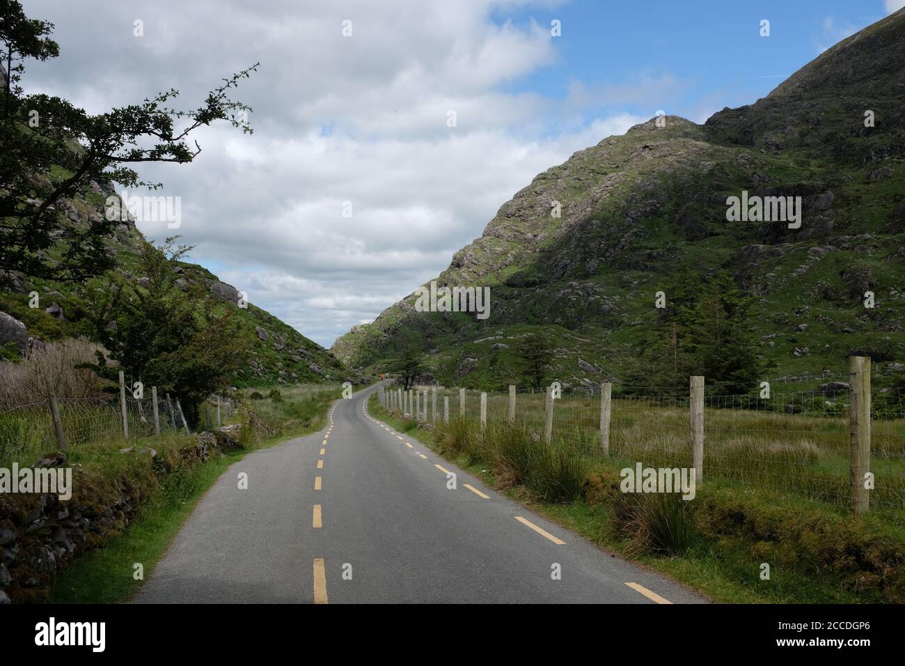 Walking the Gap of Dunloe as part of our Kerry Way hike in 2019 Stock Photo