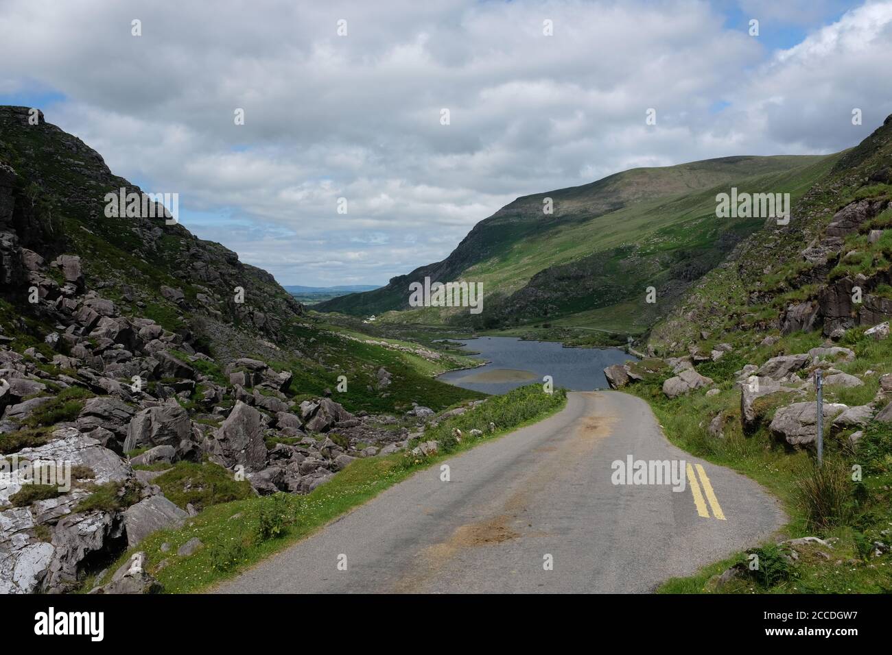 Walking the Gap of Dunloe as part of our Kerry Way hike in 2019 Stock Photo