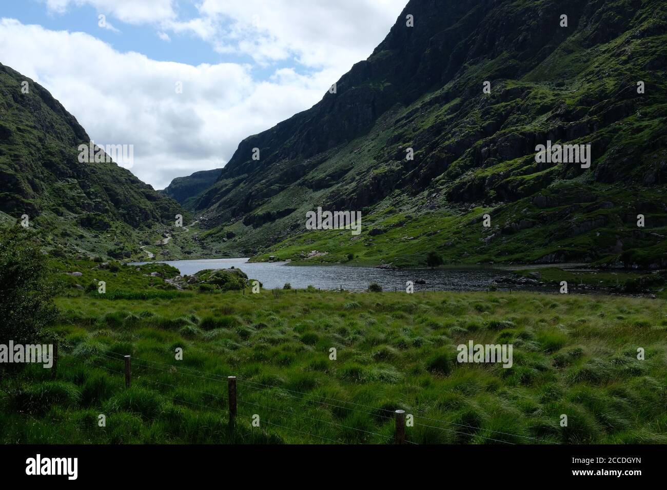 Walking the Gap of Dunloe as part of our Kerry Way hike in 2019 Stock Photo
