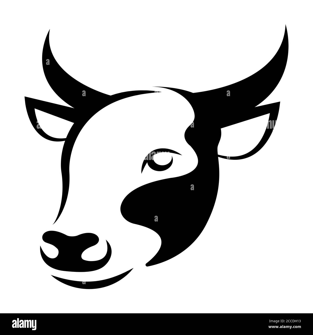 Bull zodiac sign isolated on white background. Happy Chinese new year 2021. Vector illustration. EPS 10. Stock Vector