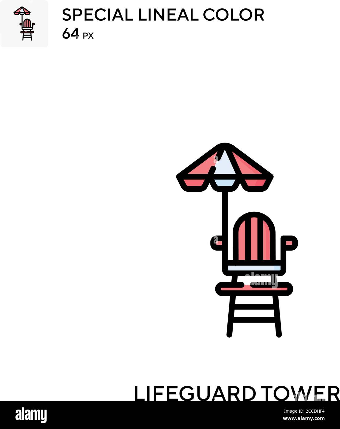 Lifeguard tower Special lineal color icon. Illustration symbol design ...