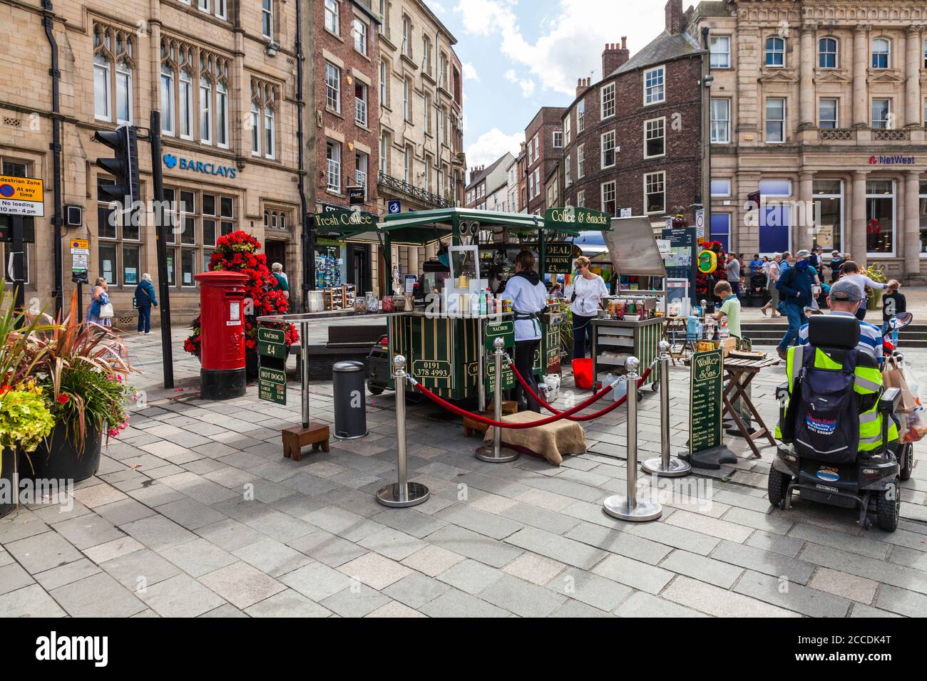 Durham city centre on a market day in north east England Stock Photo