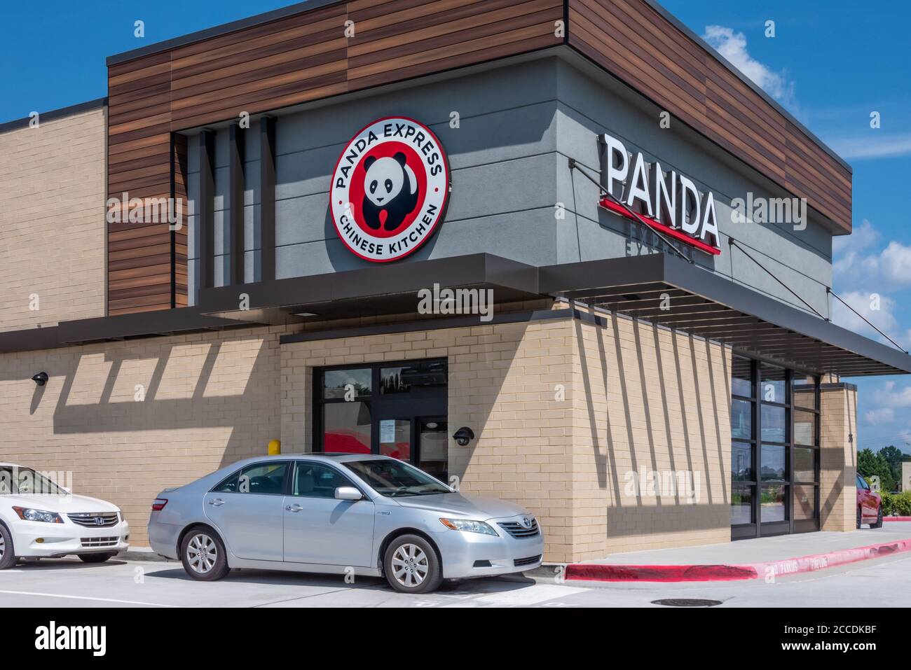 Panda Express restaurant with busy drive-thru service while dining rooms are closed during COVID-19 pandemic. (USA) Stock Photo