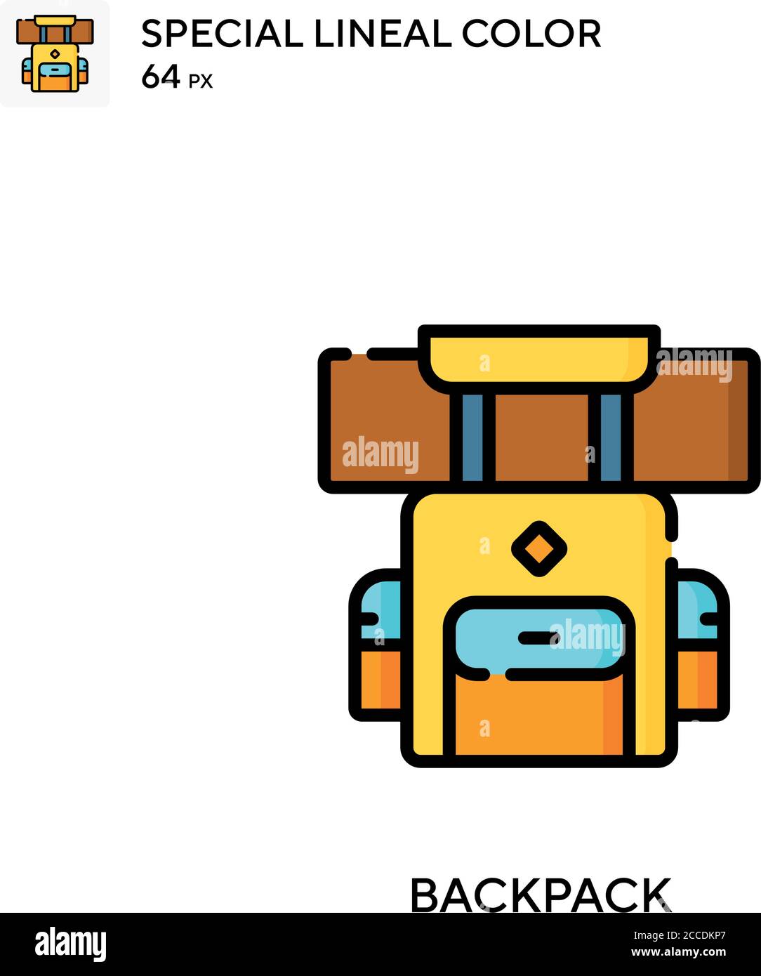 Backpack Special lineal color icon. Illustration symbol design template ...