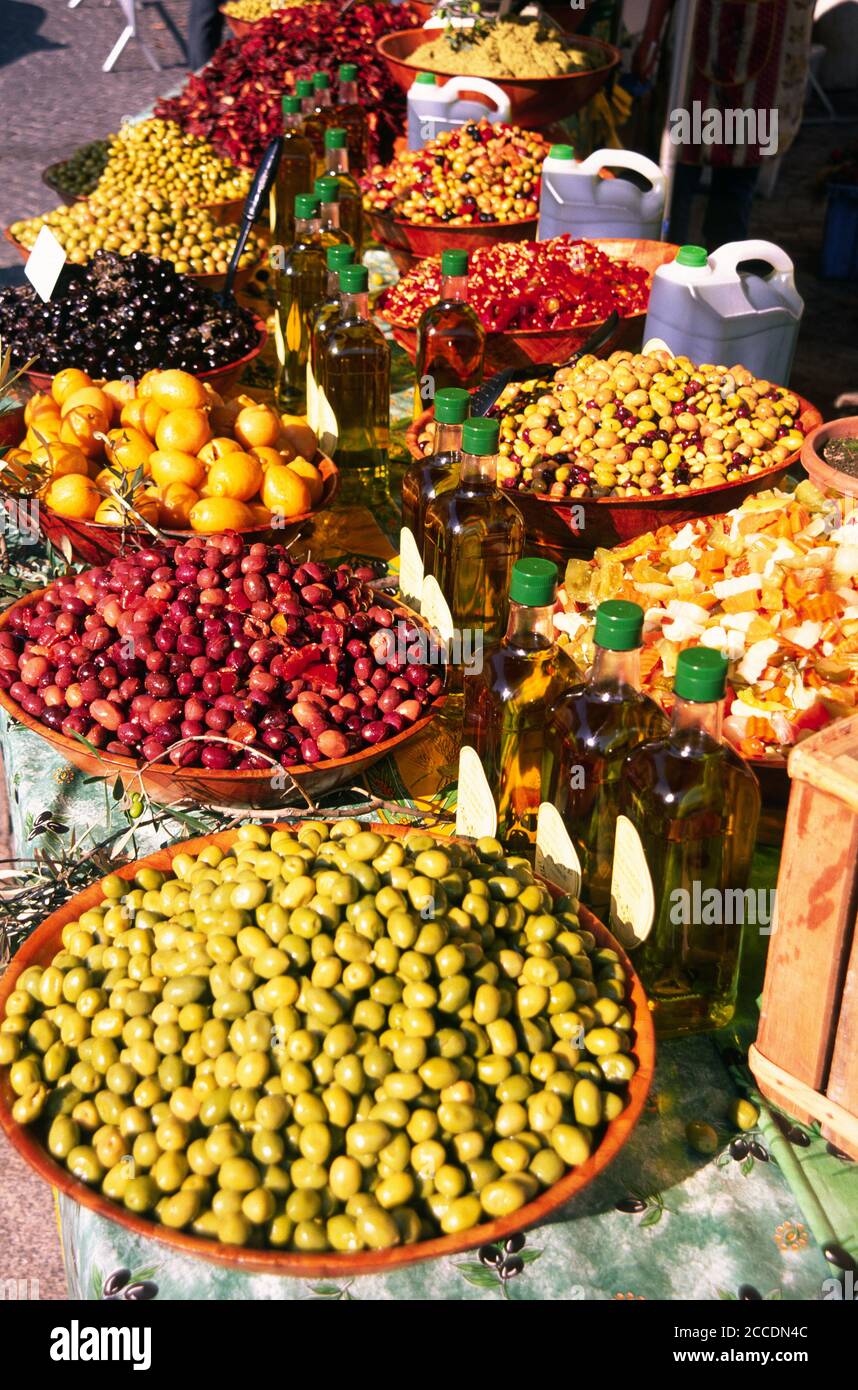 Olive events during the olive tree festival in Ollioules Stock Photo