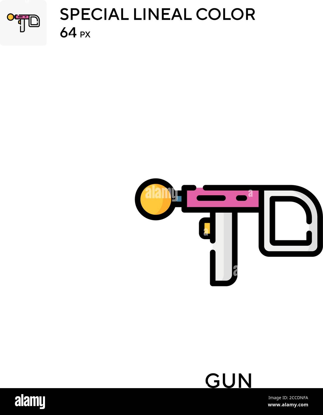 Gun Special lineal color icon. Illustration symbol design template for ...