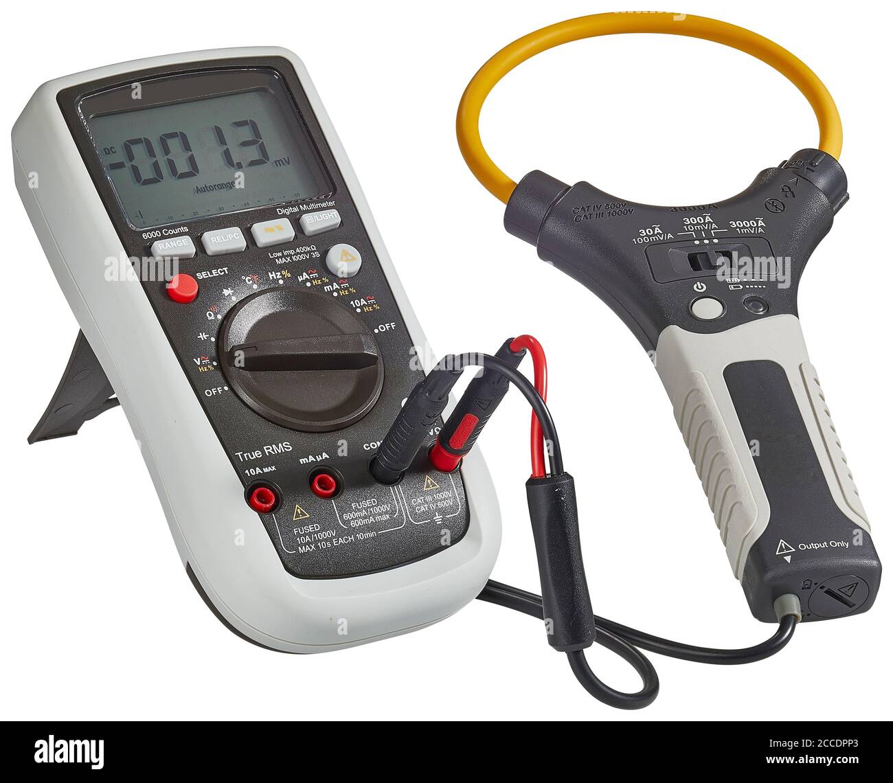 Clampmeter cut out on white background Stock Photo