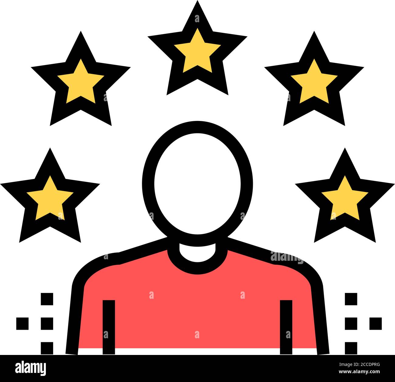 human with stars review color icon vector illustration Stock Vector ...