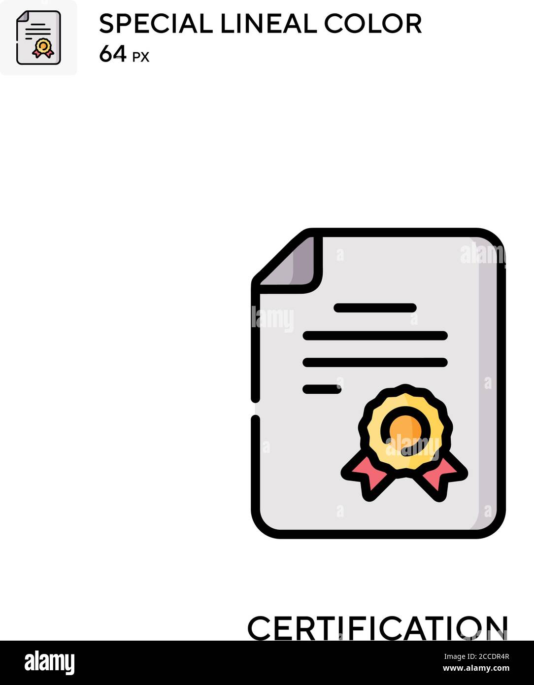 Certification Special lineal color icon. Illustration symbol design ...