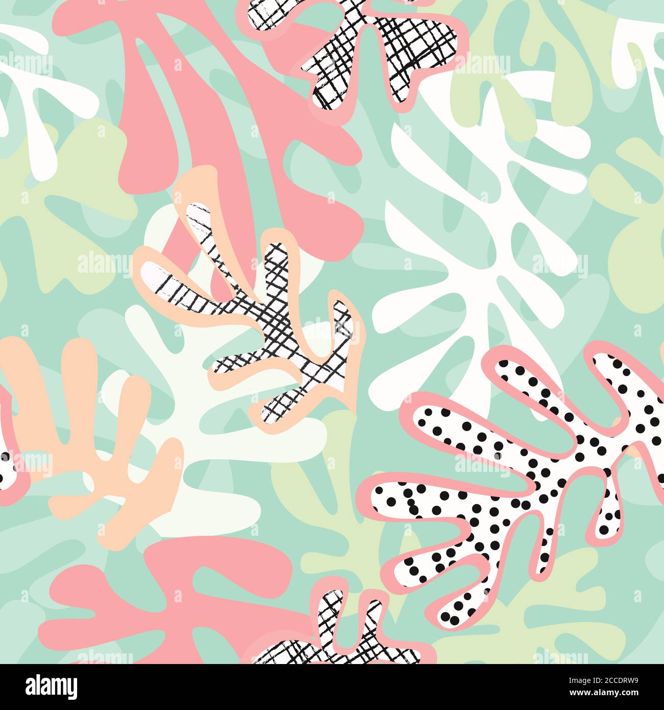 Matisse inspired shapes seamless pattern, colorful design, vector illustration Stock Vector