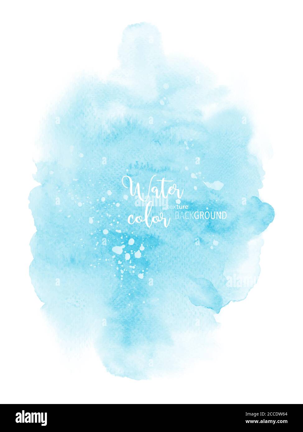 Light blue gradient hand-painted watercolor abstract background. Stain artistic vector used as being an element in the decorative design of header, po Stock Vector