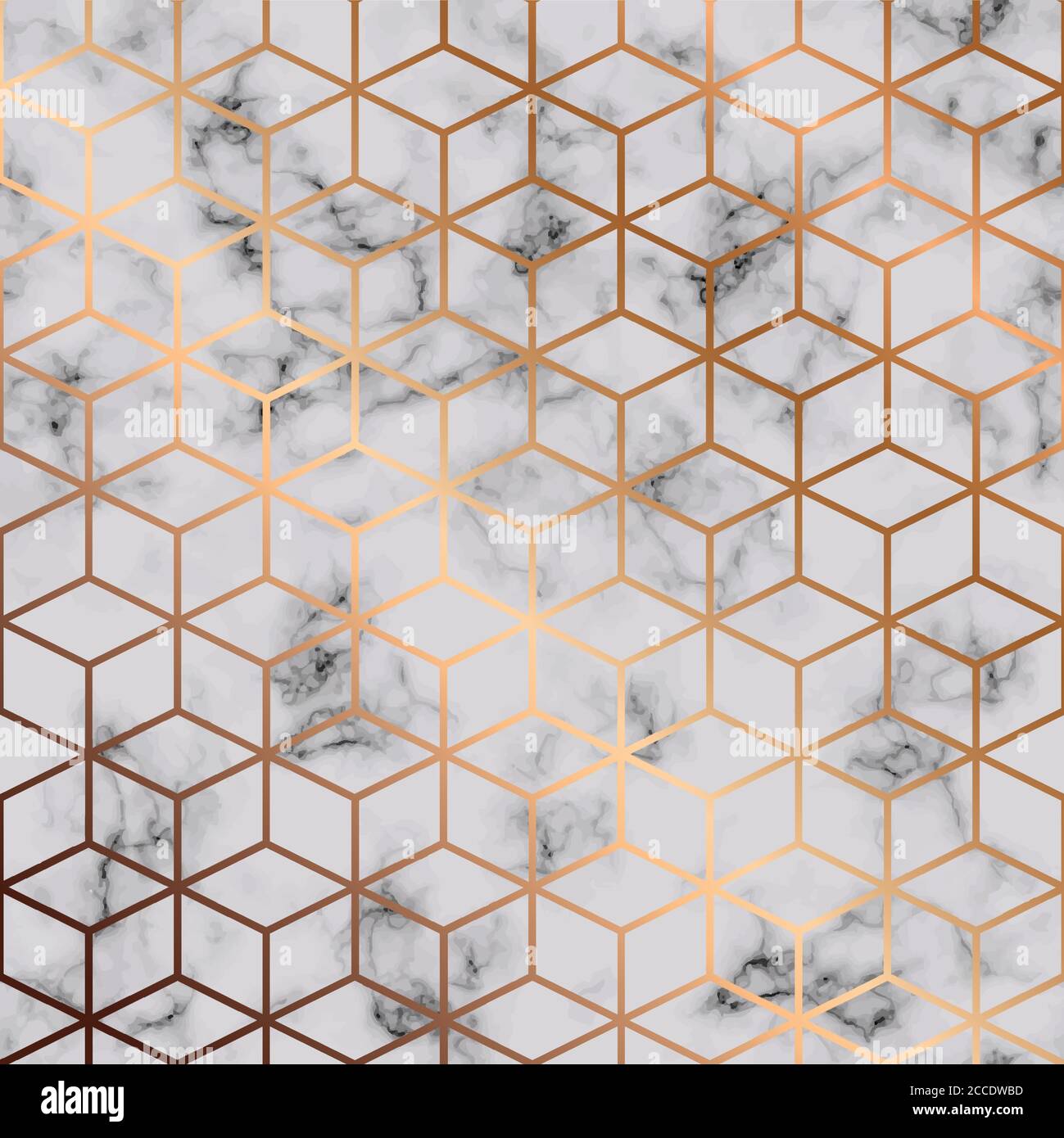 Vector marble texture, seamless pattern design with golden cubes ...