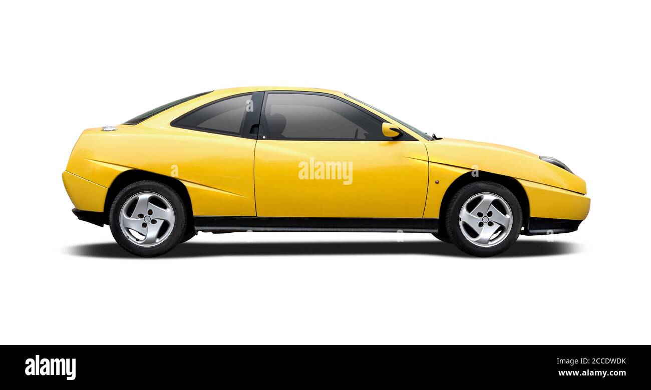 Italian sport car side view isolated on white Stock Photo - Alamy