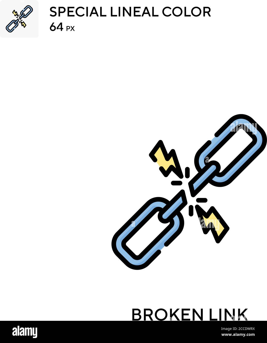 Broken link Special lineal color icon. Illustration symbol design ...