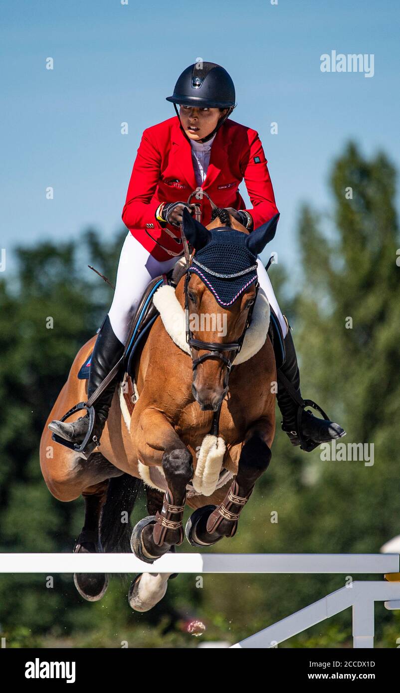 Prague, Czech Republic. 21st Aug, 2020. Czech Anna Kellnerova and horse