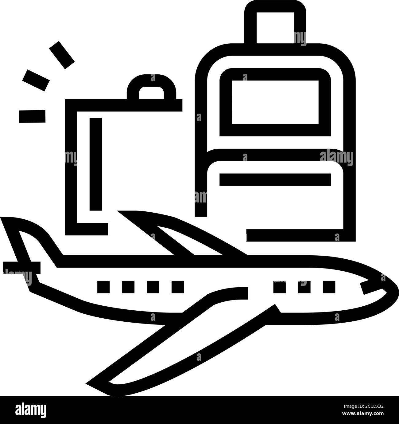 airplane and luggage travel line icon vector illustration Stock Vector ...