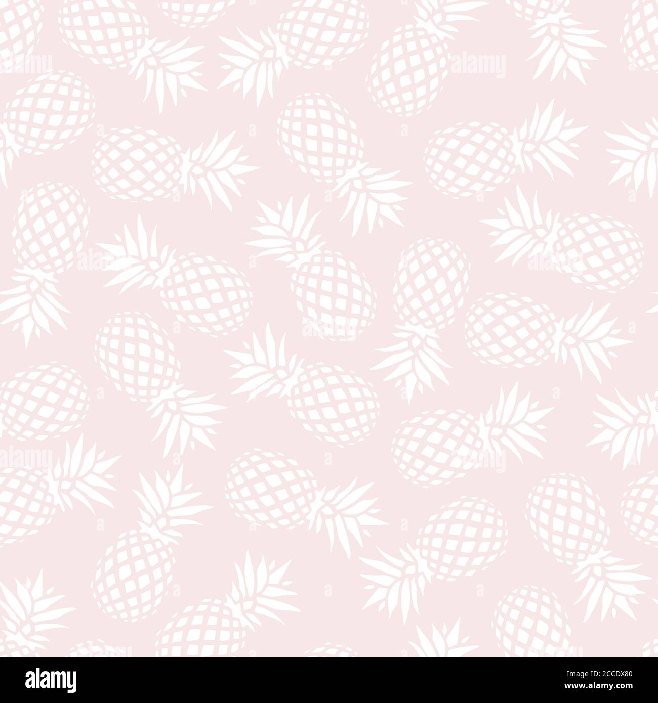 Pineapple seamless pattern on pink background, vector illustration Stock Vector