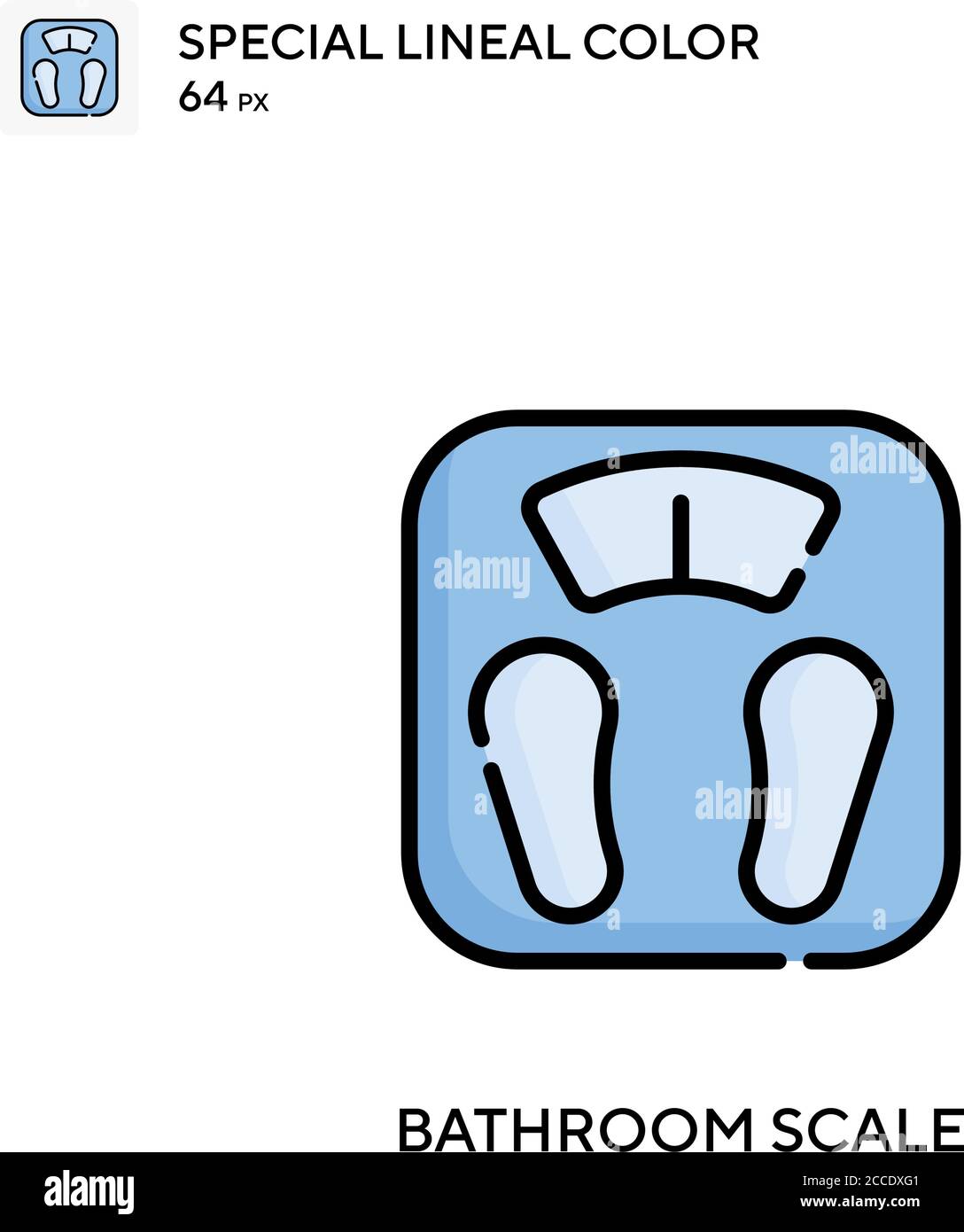 Bathroom scale Special lineal color icon. Illustration symbol design ...