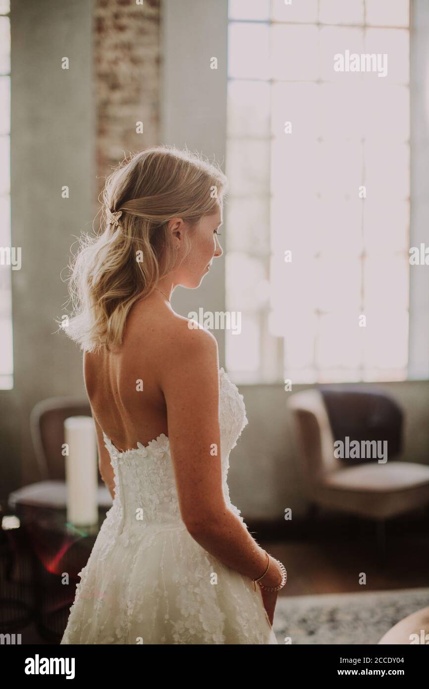 thoughtful bride Stock Photo