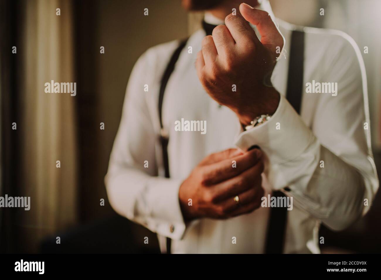 Man, festively dressed, suit, bow tie, Stock Photo