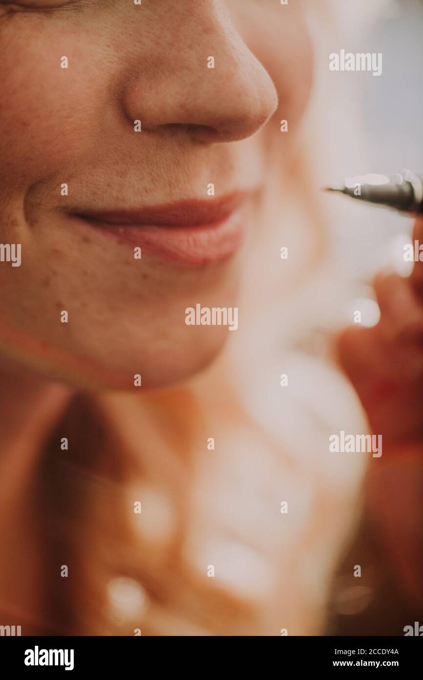 Woman is made up, close-up, detail Stock Photo