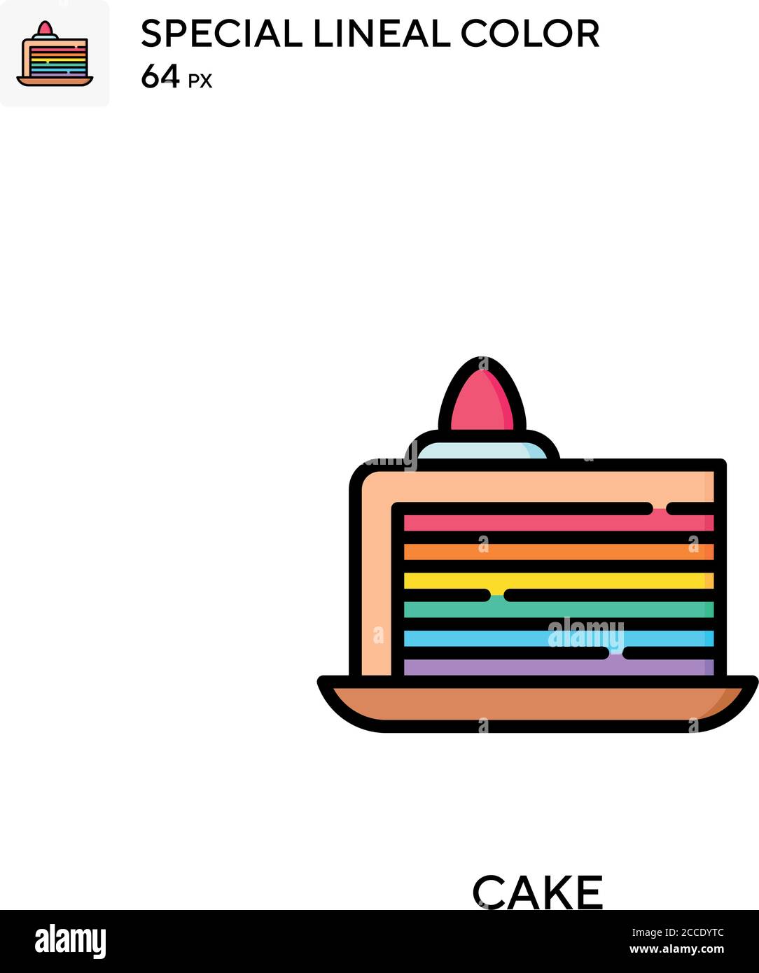 Cake Special lineal color icon. Illustration symbol design template for ...