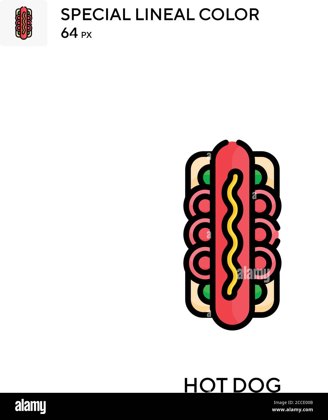 Hot dog Special lineal color icon. Illustration symbol design template ...