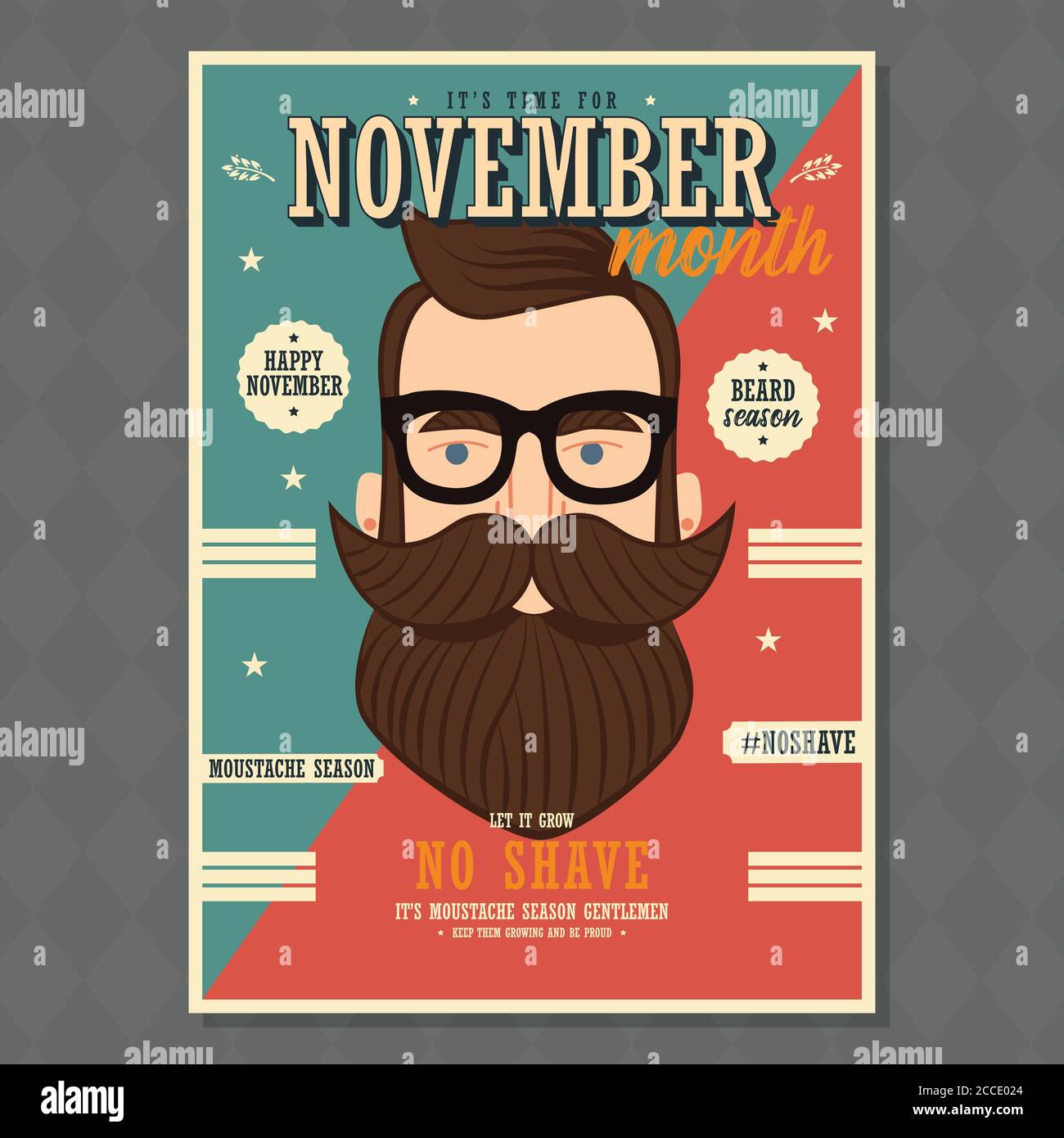 No shave November poster design, prostate cancer awareness, hipster man with beard and moustache, vector illustration Stock Vector Image & Art - Alamy No shave November poster design, prostate cancer awareness, hipster man with beard and moustache, vector illustration Stock Vector Image & Art - Alamy
