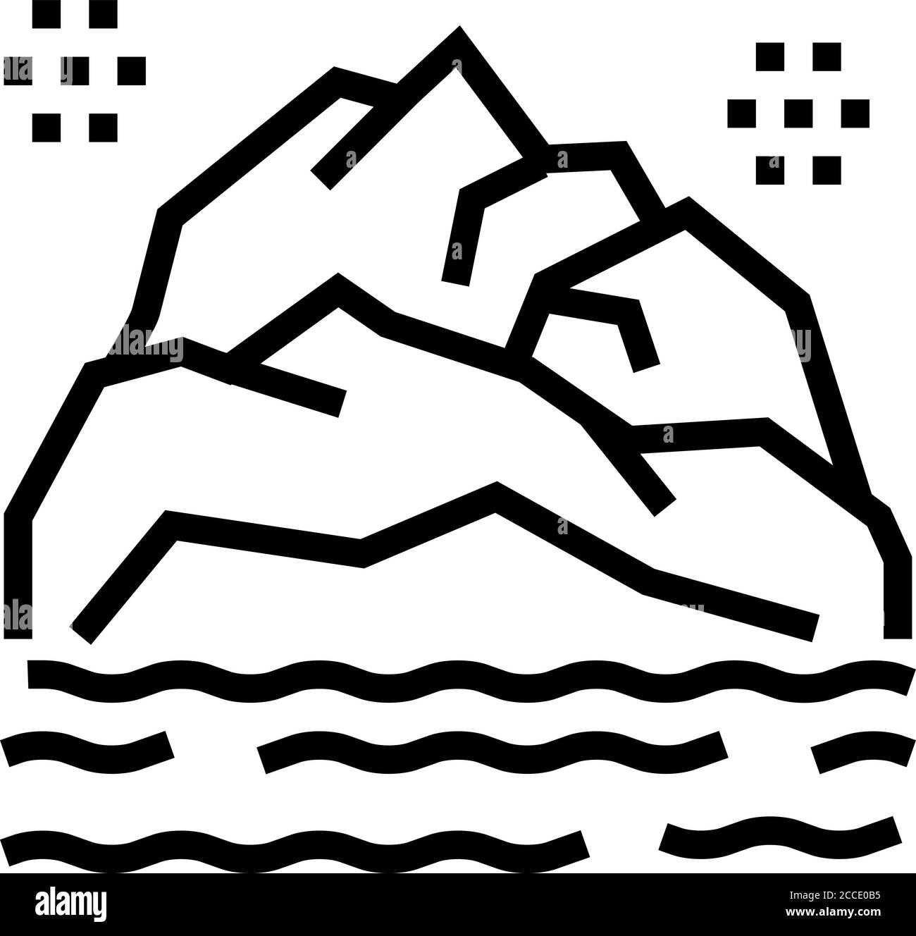 mountain landscape line icon vector illustration Stock Vector Image ...