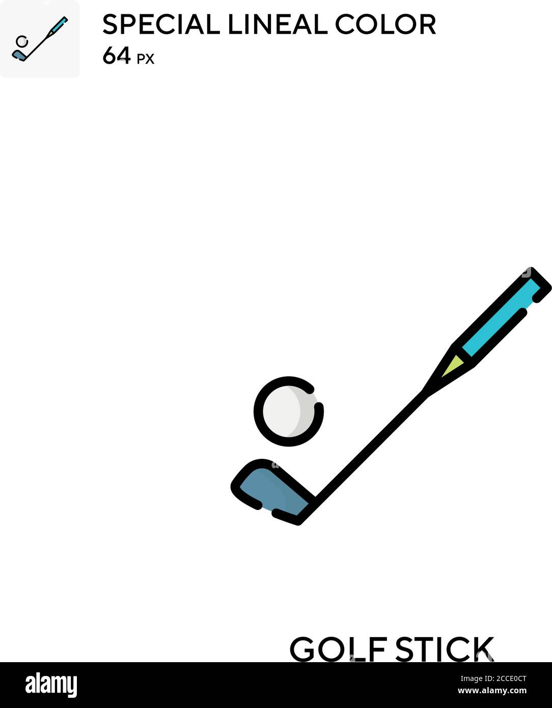 Golf stick Special lineal color icon. Illustration symbol design ...