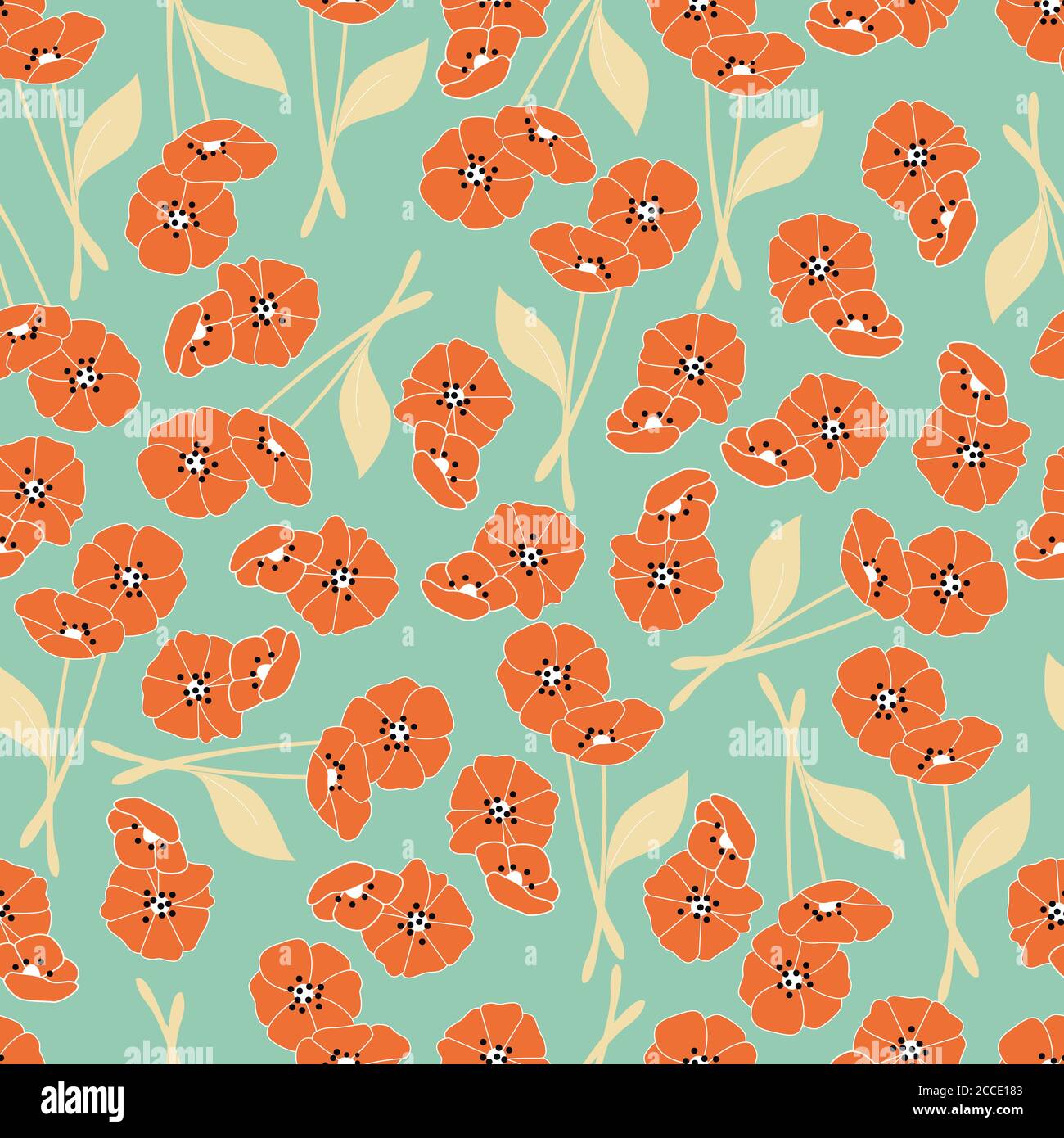 Seamless pattern with flowers and floral elements, nature life, vector ...