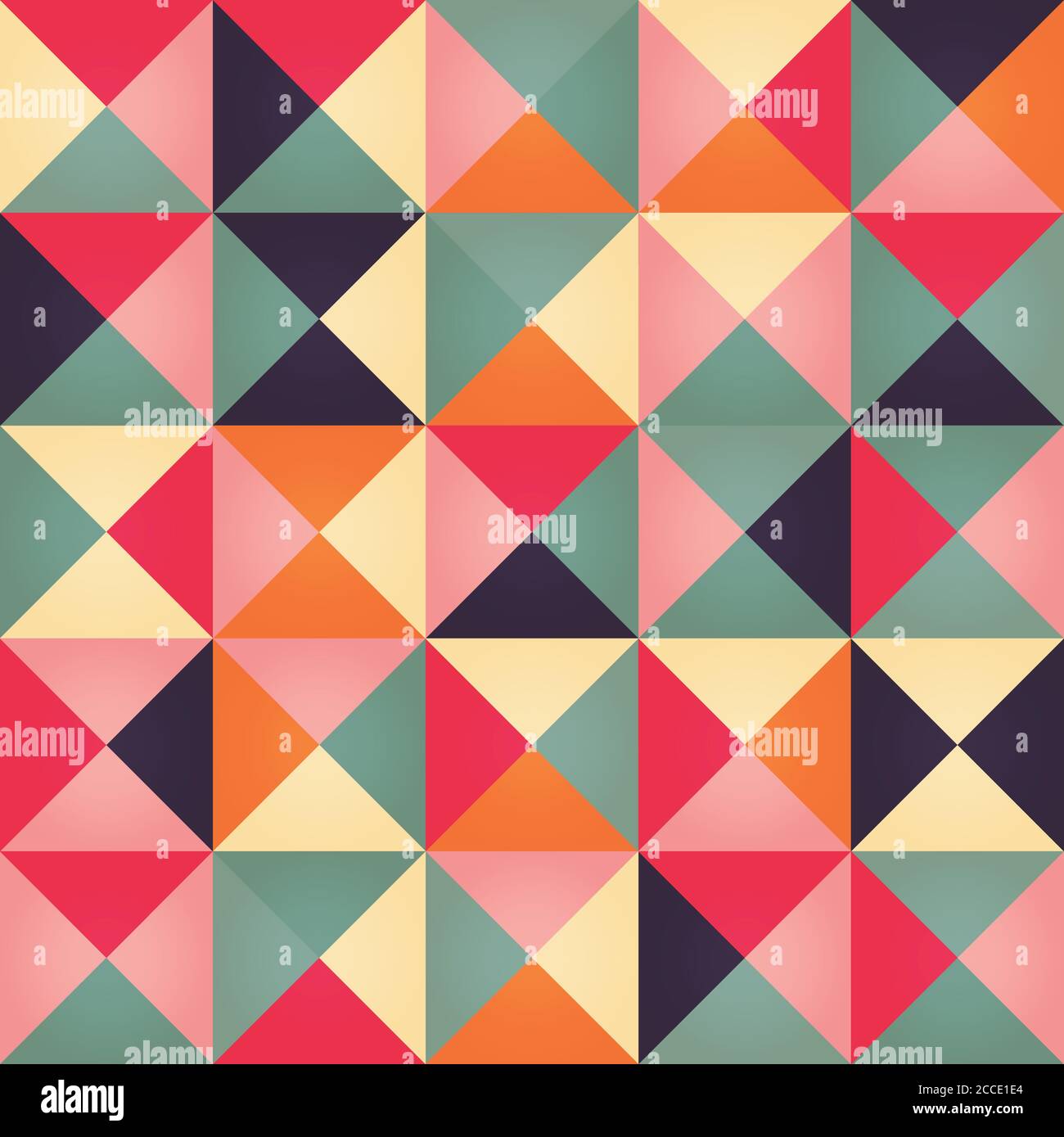 Geometric seamless pattern with colorful triangles in retro design ...