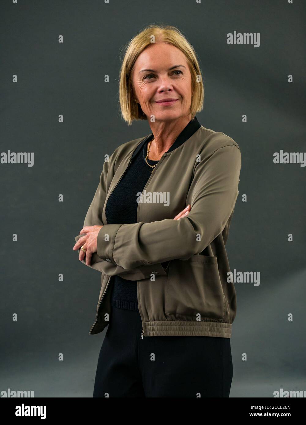 Edinburgh International Book Festival, Scotland: Mariella Frostrup, Norwegian-Scottish journalist and arts presenter Stock Photo