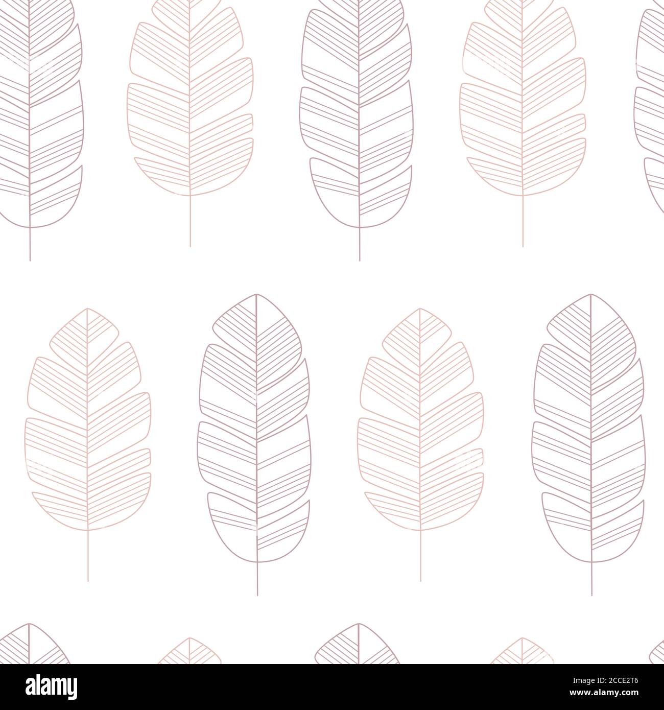 Seamless pattern with pink leaves on white background, vector ...