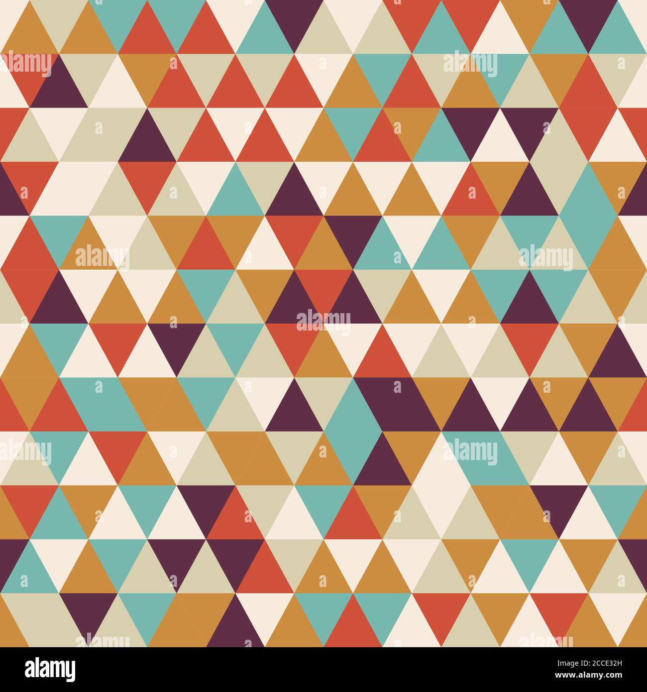 Geometric seamless pattern with colorful triangles in retro design ...