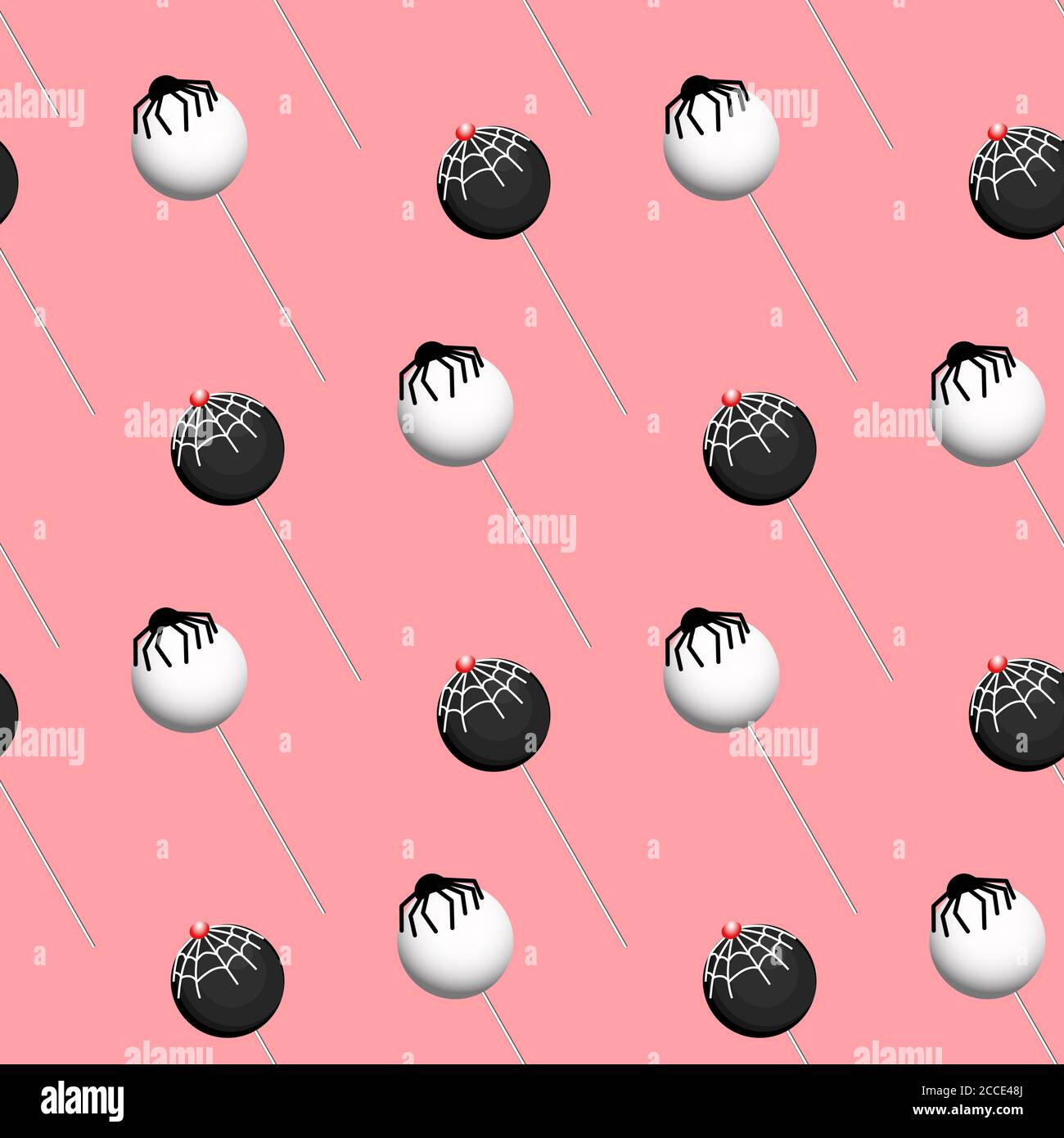 Halloween sweets, seamless digital paper pattern FOR HALLOWEEN. DESSERTS. Vector illustration Stock Vector