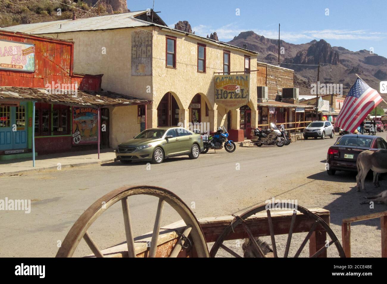 Oatman, AZ / USA October 12, 2016 A view of the buildings of the