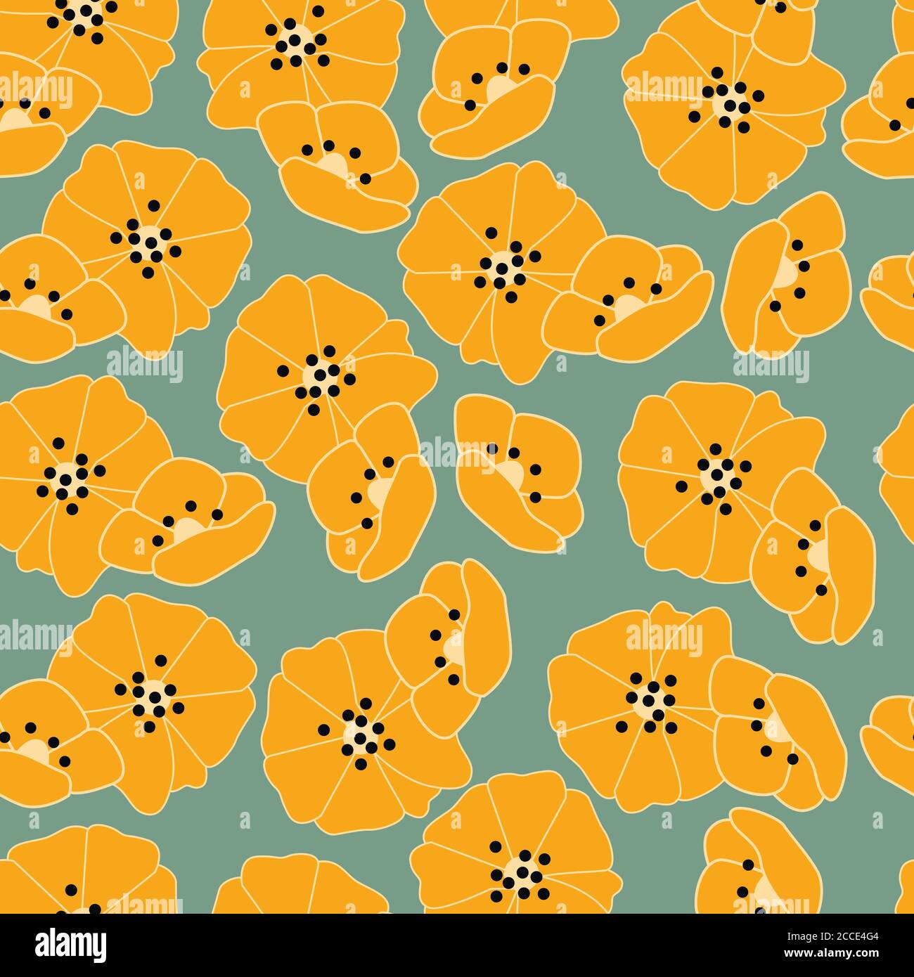 Seamless pattern with flowers and floral elements, nature life, vector ...