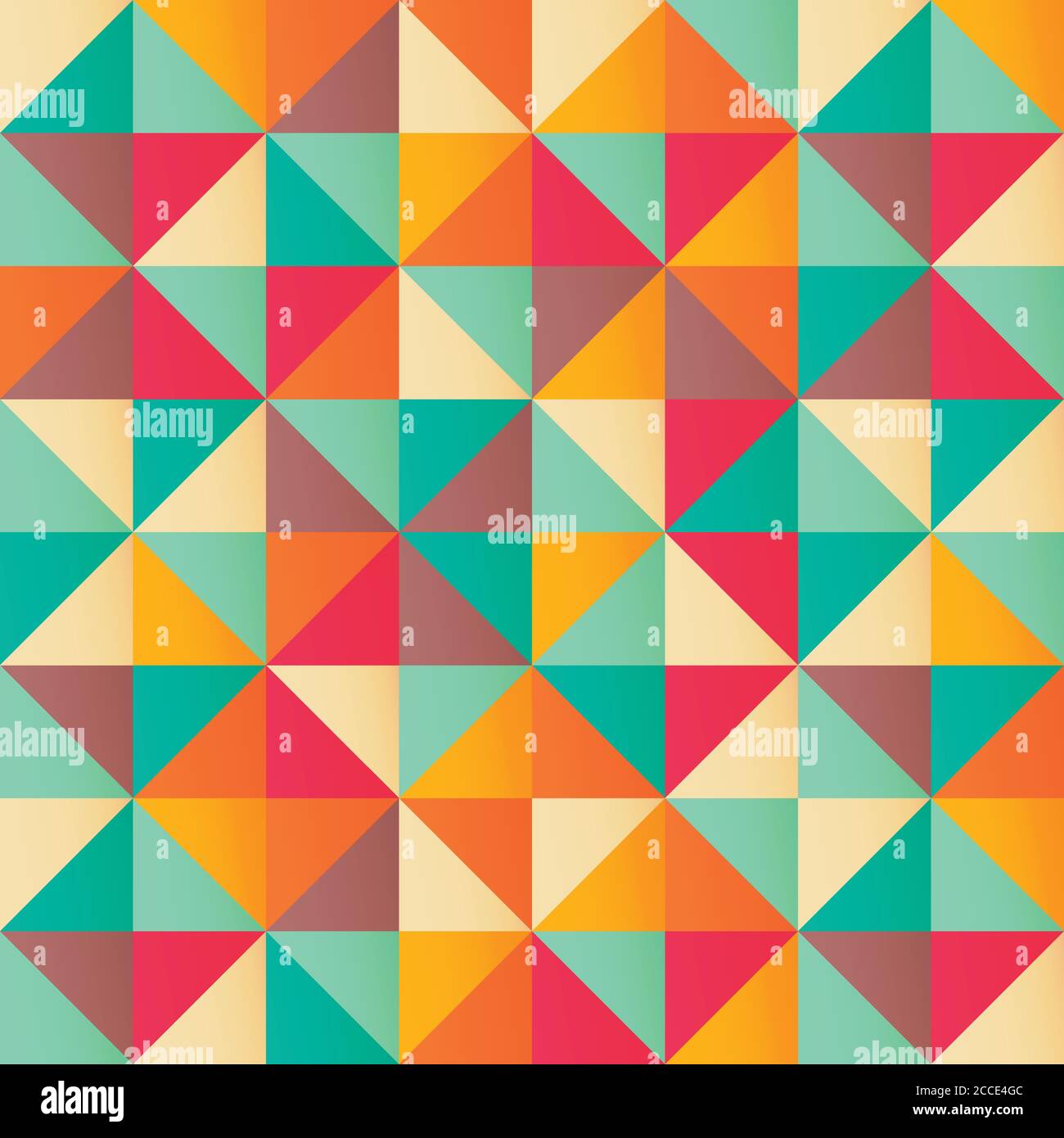 Geometric seamless pattern with colorful triangles in retro design ...